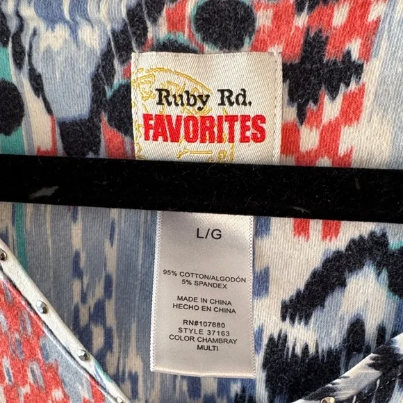 Ruby Rd. Multicolor Abstract Blouse - Picture 2 of 8